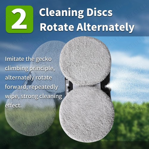 DIVEDEER Intelligent Water Spray Window Cleaning Robot Brushless Motor Glass Cleaner Spray Type Window Cleaning Robot