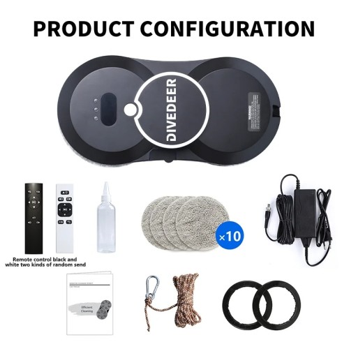 DIVEDEER Intelligent Water Spray Window Cleaning Robot Brushless Motor Glass Cleaner Spray Type Window Cleaning Robot