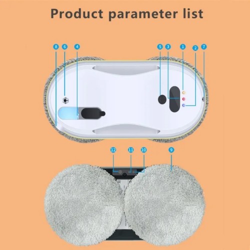  DIVEDEER Automatic Water Jet Window Cleaner Large Suction Glass Cleaning Robot Remote Control Large Suction Glass Cleaning Robot