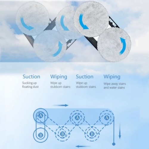  DIVEDEER Automatic Water Jet Window Cleaner Large Suction Glass Cleaning Robot Remote Control Large Suction Glass Cleaning Robot