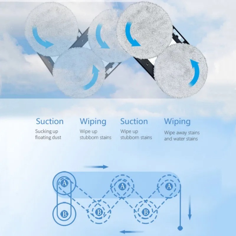  DIVEDEER Automatic Water Jet Window Cleaner Large Suction Glass Cleaning Robot Remote Control Large Suction Glass Cleaning Robot 