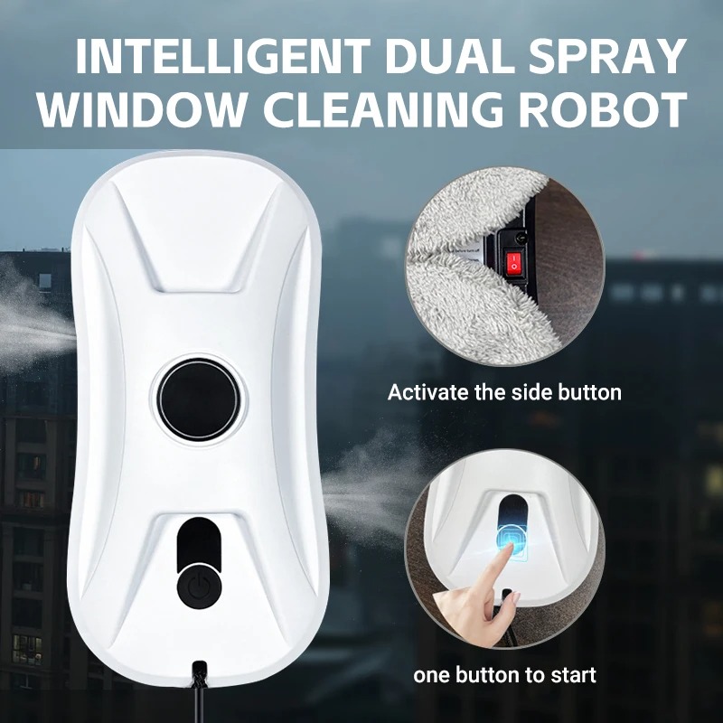 DIVEDEER Smart Window Cleaner Two-Way Dual Spray Nozzle New Window Cleaner Automatic Dual Spray Nozzle Mini Machine 