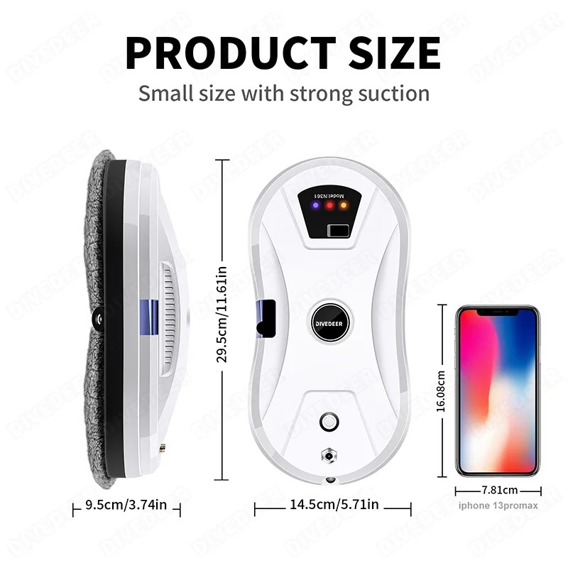 DIVEDEER Fully automatic remote control glass cleaning robot electric planning window cleaner intelligent window cleaning machine 