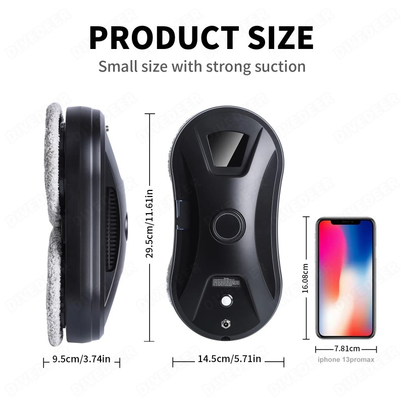 DIVEDEER Intelligent glass wiping robot does not spray water / automatic water spray robot home electric glass cleaning machine 