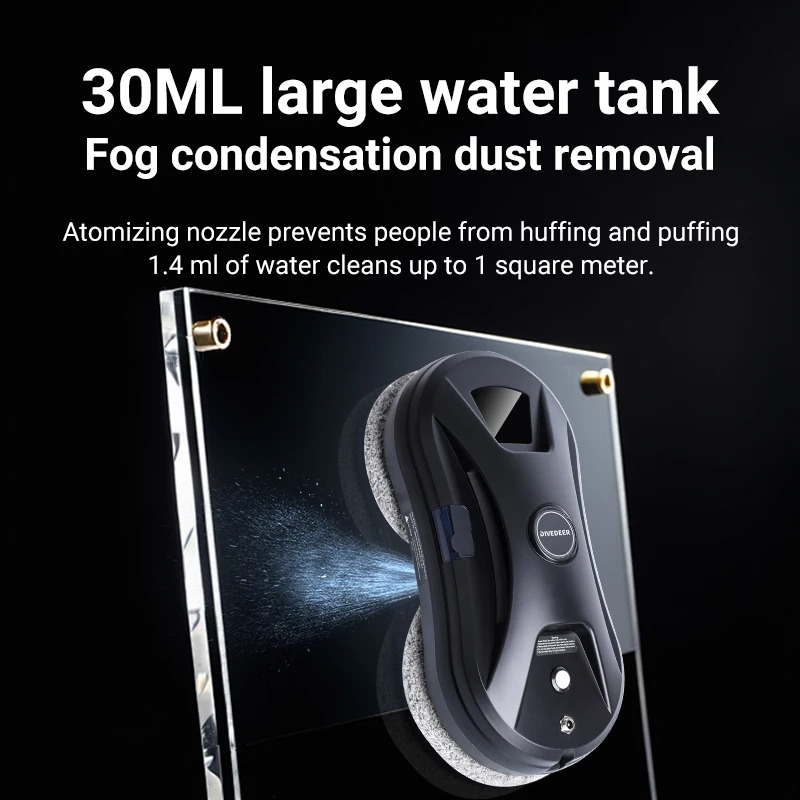 DIVEDEER Intelligent glass wiping robot does not spray water / automatic water spray robot home electric glass cleaning machine 