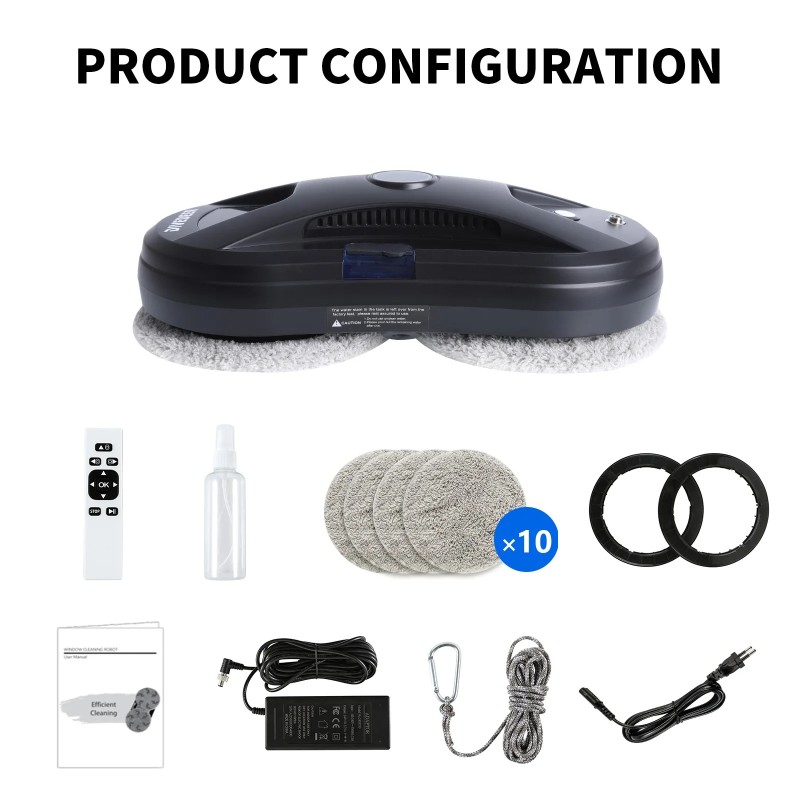 DIVEDEER Intelligent glass wiping robot does not spray water / automatic water spray robot home electric glass cleaning machine 