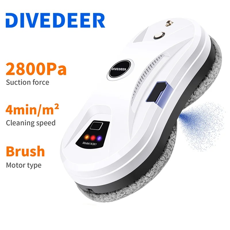  DIVEDEER automatic water spray window cleaner robot for window and floor cleaning robot 2800pa 
