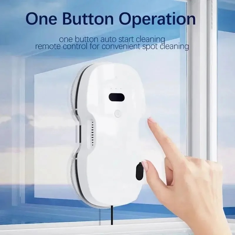 DIVEDEER Fully automatic window cleaner for home use 5600Pa water jet window cleaner man anti-drop vacuum cleaner 