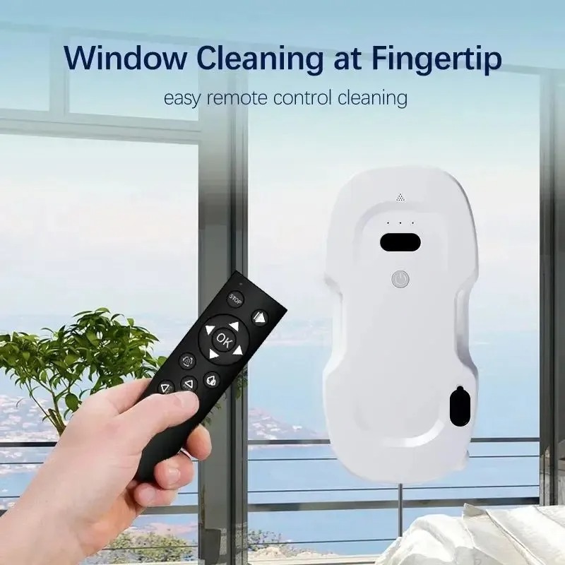 DIVEDEER Fully automatic window cleaner for home use 5600Pa water jet window cleaner man anti-drop vacuum cleaner 