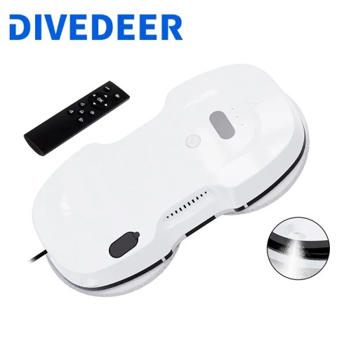 DIVEDEER Fully automatic window cleaner for home use 5600Pa water jet window cleaner man anti-drop vacuum cleaner