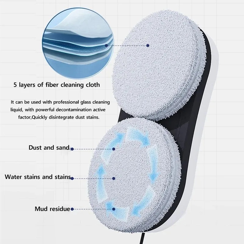 DIVEDEER Smart Window Cleaning Robot with Spray Function Electric Glass Window Cleaner Home Use Remote Control Model 