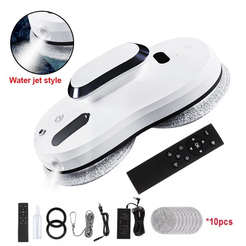 DIVEDEER Smart Window Cleaning Robot with Spray Function Electric Glass Window Cleaner Home Use Remote Control Model 