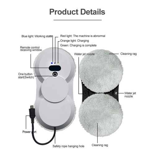 DIVEDEER intelligent fully automatic double water spraying window cleaning robot high-rise window cleaning glass cleaning robot