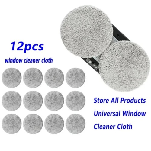 DIVEDEER 12 PCS Electric Window Cleaner Round Cleaning Cloth Window Cleaner Wipes