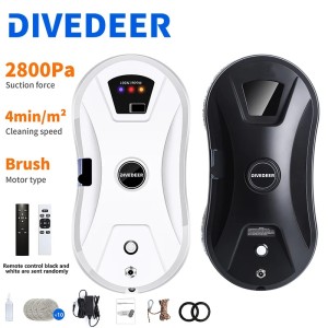 DIVEDEER Cleaning robot intelligent water spray belt automatic water spray function anti drop magnetic glass household cleaning 