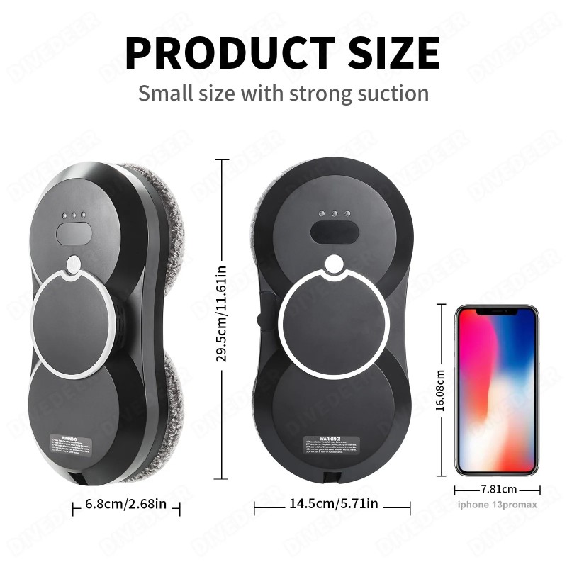 DIVEDEER Window cleaning robot Water spray intelligent cleaning robot Brushless motor Glass washer spray window cleaning robot 