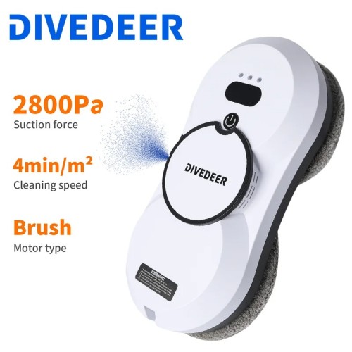 DIVEDEER Window cleaning robot Water spray intelligent cleaning robot Brushless motor Glass washer spray window cleaning robot