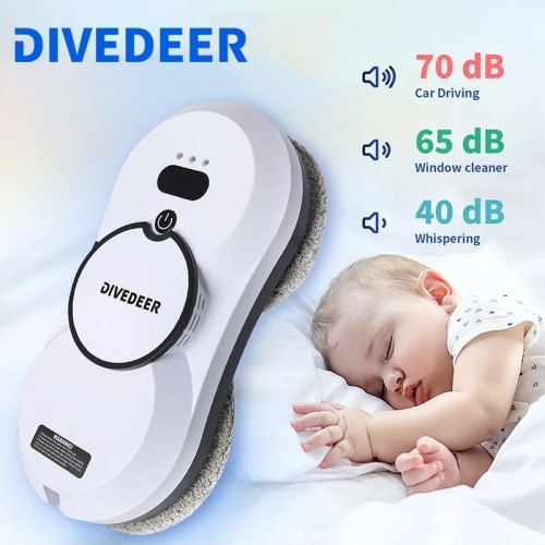 DIVEDEER Window cleaning robot 5600PA large suction electric spray window cleaning robot fall prevention remote cleaner