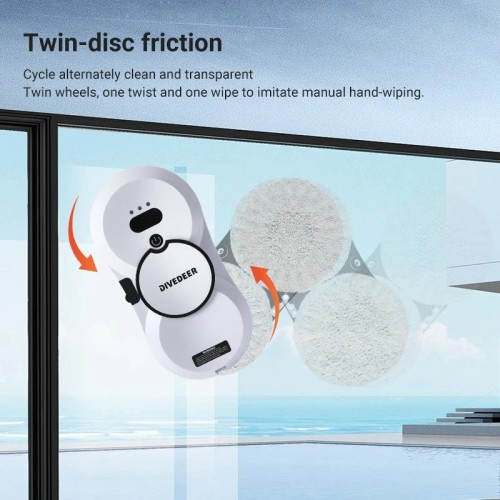 DIVEDEER Water spray window cleaning robot intelligent high-rise double-sided brushless motor glass cleaner spray type