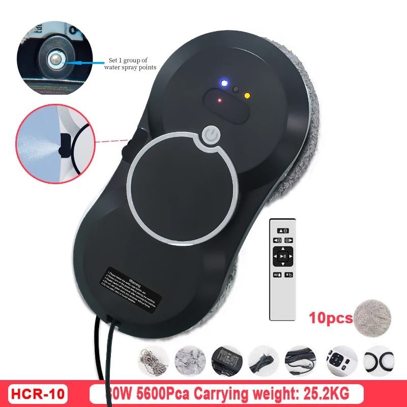 DIVEDEER Water spray window cleaning robot intelligent high-rise double-sided brushless motor glass cleaner spray type 