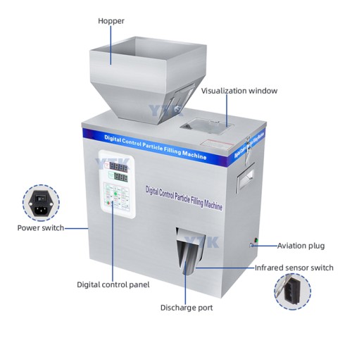 DIVEDEER 200G Intelligent Filling Machine Square/Circular Hopper Granular Powder Rice Weighing Metering Packaging Machine