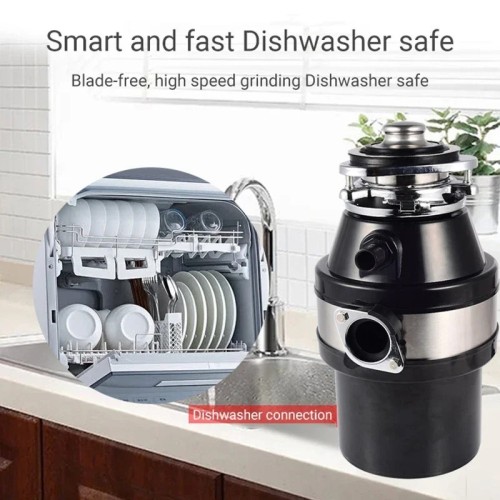 DIVEDEER Kitchen Garbage Disposal Stainless Steel Food Crusher Waste Disposer for Residue Processor Air Switch Easy Install