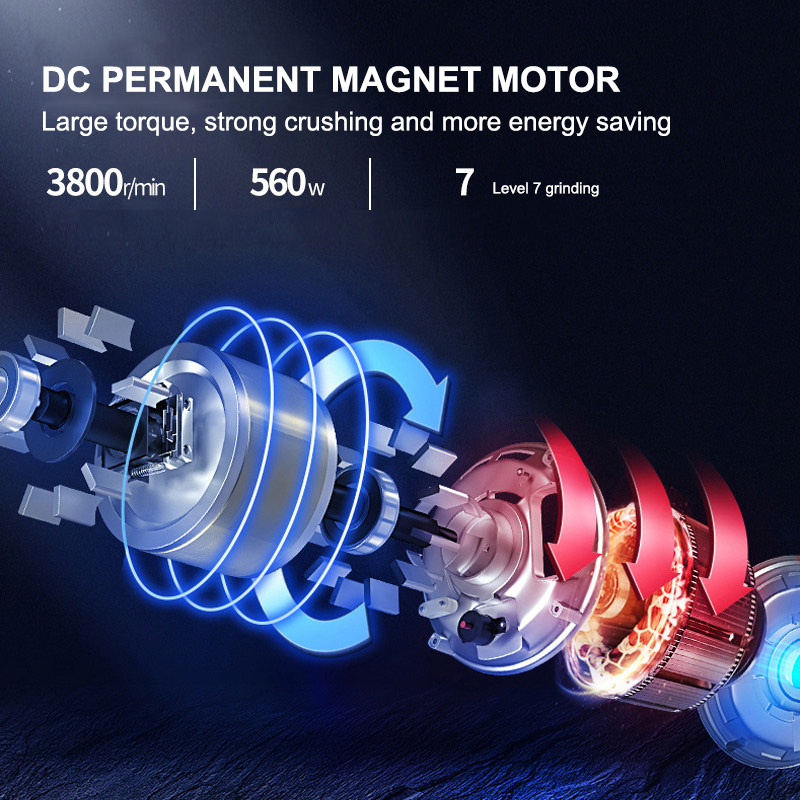 DIVEDEER 560W Silent Kitchen Food Waste Disposer 7-Stage Grinding under Sink Food Shredder for Household Kitchen Waste 