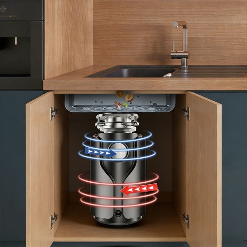 DIVEDEER 560W Silent Kitchen Food Waste Disposer 7-Stage Grinding under Sink Food Shredder for Household Kitchen Waste