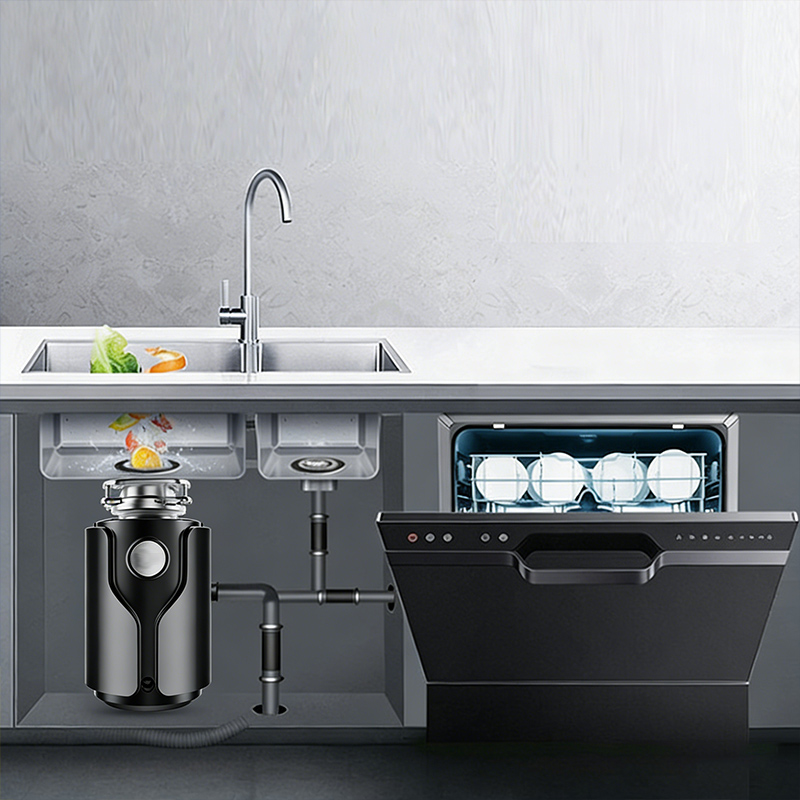 DIVEDEER 560W Silent Kitchen Food Waste Disposer 7-Stage Grinding under Sink Food Shredder for Household Kitchen Waste 