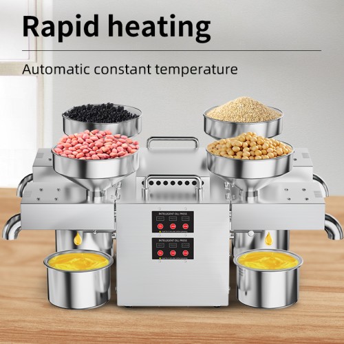 DIVEDEER B04 Large Multi-functional Oil Press Commercial High-power Can Simultaneously Cold Hot Pressing Four Types of Materials