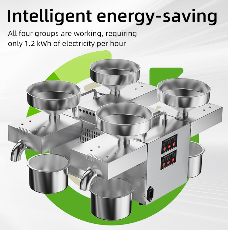 DIVEDEER B04 Large Multi-functional Oil Press Commercial High-power Can Simultaneously Cold Hot Pressing Four Types of Materials 