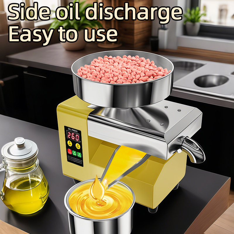 DIVEDEER R8S Oil Press Machine Extractor for Press Peanut/Flaxseed/Walnut/Sesame/Rapeseed Oil Temperature Control 40-300℃ 