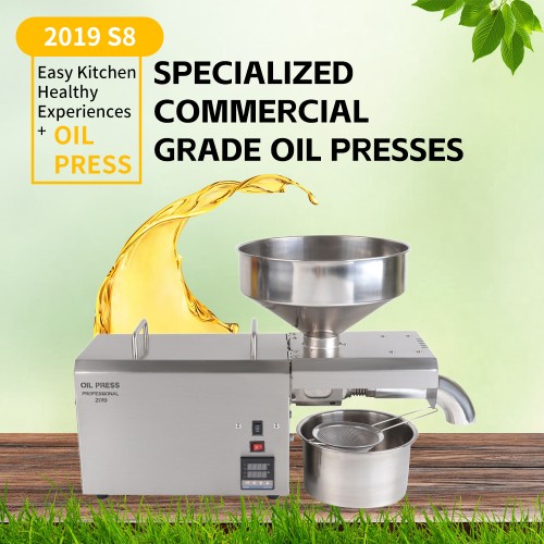 DIVEDEER S8 Commercial Kitchen Electric Oil Press with Adjustable Temperature Control 420 Stainless Steel Intelligent Hot Press
