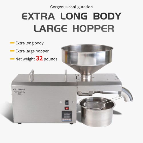 DIVEDEER S8 Commercial Kitchen Electric Oil Press with Adjustable Temperature Control 420 Stainless Steel Intelligent Hot Press