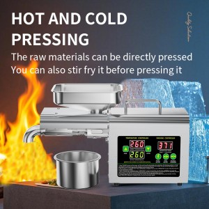 DIVEDEER T2S Home Oil Press Stainless Steel Automatic Temperature Control for Rapeseed Sesame Peanut - Cold & Hot Pressing 