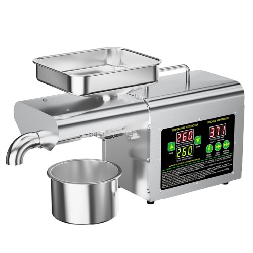 DIVEDEER T2S Home Oil Press Stainless Steel Automatic Temperature Control for Rapeseed Sesame Peanut - Cold & Hot Pressing