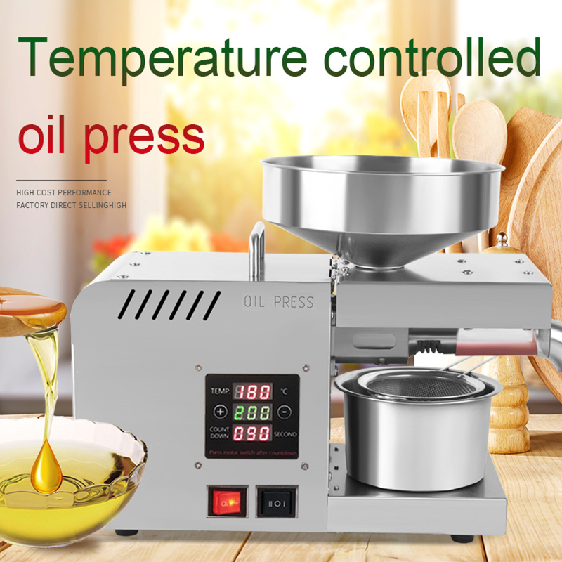 DIVEDEER X5S Stainless Steel Oil Press Intelligent Automatic Temperature Control Panel Peanut Sunflower Seed Kernel Olive Oil 