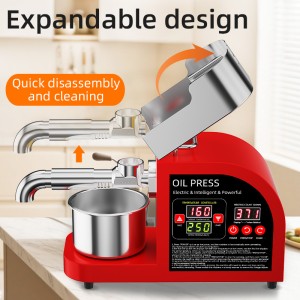 DIVEDEER X6 Smart Oil Press High-Power Heater Stainless Steel Press Chamber for Peanut,Rapeseed,Sesame,Olive Kernels,Coconut Oil 
