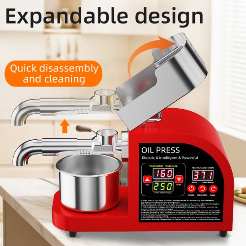 DIVEDEER X6 Smart Oil Press High-Power Heater Stainless Steel Press Chamber for Peanut,Rapeseed,Sesame,Olive Kernels,Coconut Oil