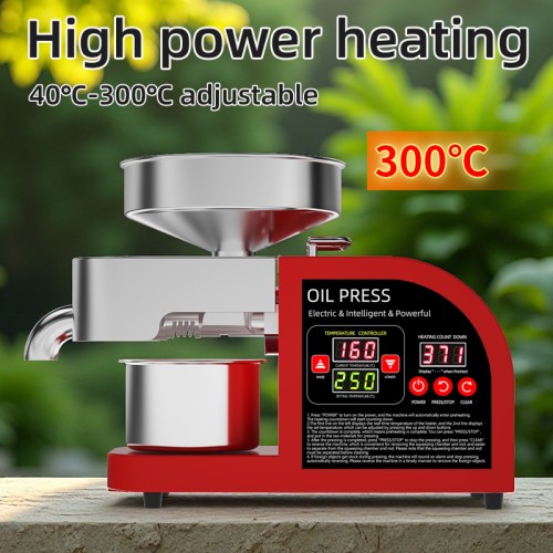 DIVEDEER X6 Smart Oil Press High-Power Heater Stainless Steel Press Chamber for Peanut,Rapeseed,Sesame,Olive Kernels,Coconut Oil