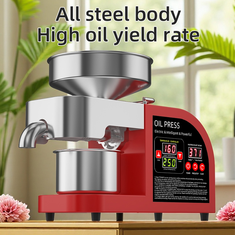 DIVEDEER X6 Smart Oil Press High-Power Heater Stainless Steel Press Chamber for Peanut,Rapeseed,Sesame,Olive Kernels,Coconut Oil 