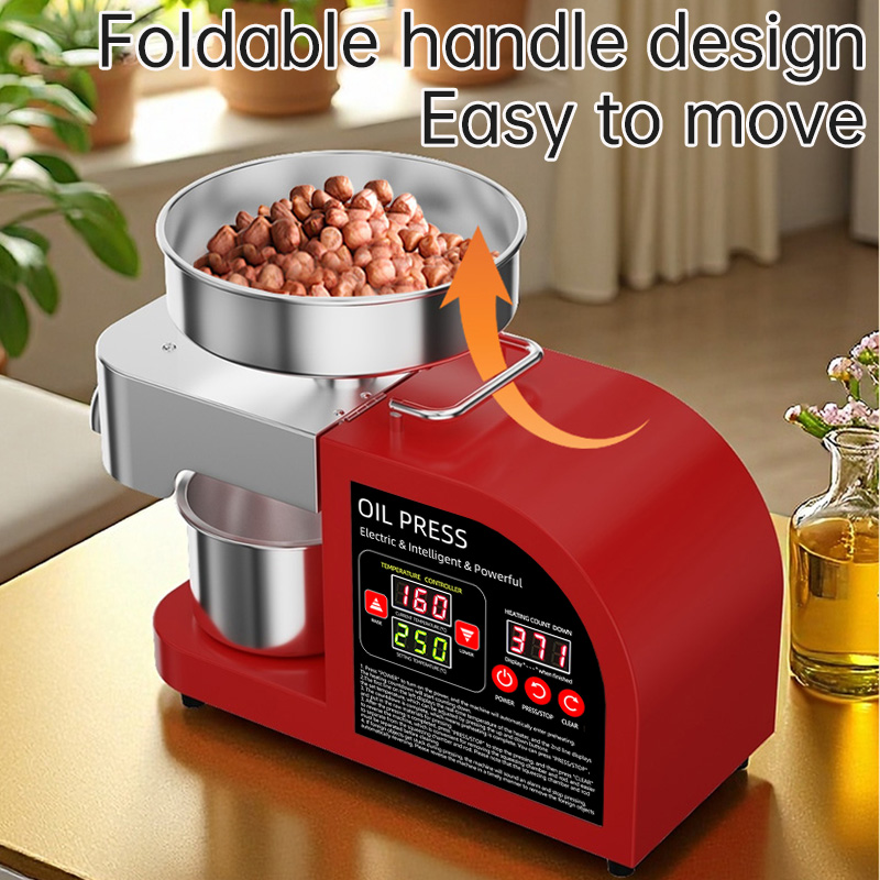 DIVEDEER X6 Smart Oil Press High-Power Heater Stainless Steel Press Chamber for Peanut,Rapeseed,Sesame,Olive Kernels,Coconut Oil 