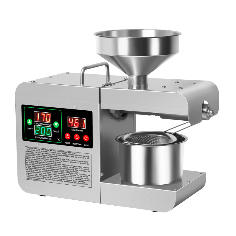 DIVEDEER X8S Fully Automatic Multifunctional Home Oil Press Stainless Steel Construction Suitable for pressing peanut oil  