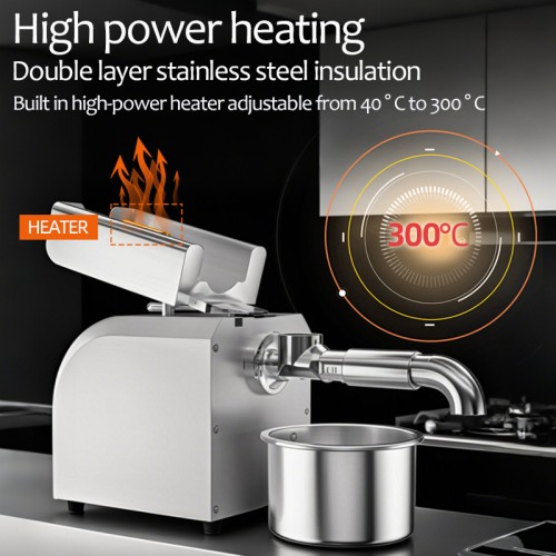 DIVEDEER Household Z5 Oil Press Machine Temperature Control 40-300℃,400W High-power Heating, With Built-in Preheating Countdown