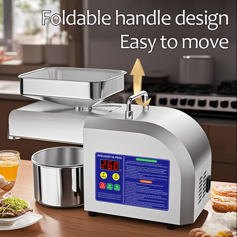 DIVEDEER Household Z5 Oil Press Machine Temperature Control 40-300℃,400W High-power Heating, With Built-in Preheating Countdown 