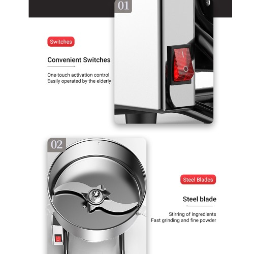 DIVEDEER 4500G Commercial Crusher Multi-functional Chinese Herbal Medicine Ultra-fine Grinding Large Crushing Grinding Machine