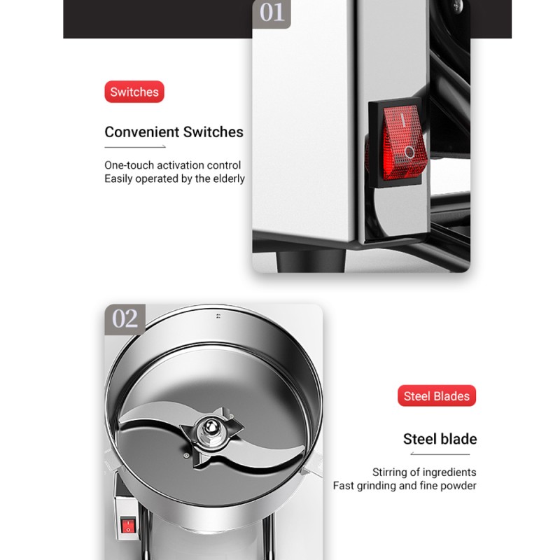 DIVEDEER 4500G Commercial Crusher Multi-functional Chinese Herbal Medicine Ultra-fine Grinding Large Crushing Grinding Machine 