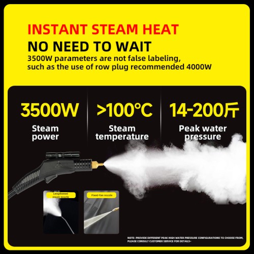 DIVEDEER High-pressure Steam Cleaner Handheld Disinfection Kitchen Air Conditioner Cover Car Cleaner 4-in-1, 5-in-1