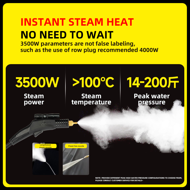 DIVEDEER High-pressure Steam Cleaner Handheld Disinfection Kitchen Air Conditioner Cover Car Cleaner 4-in-1, 5-in-1 