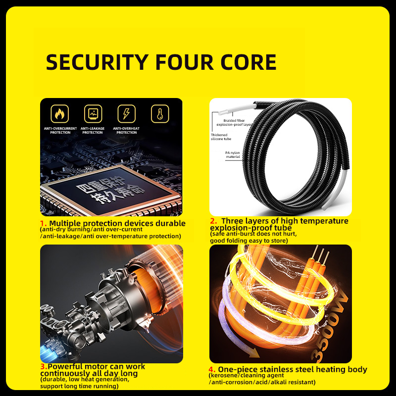 DIVEDEER High-pressure Steam Cleaner Handheld Disinfection Kitchen Air Conditioner Cover Car Cleaner 4-in-1, 5-in-1 